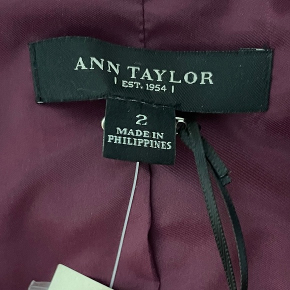 Ann Taylor Maroon Velvet Jacket Blazer Size 2 NWT Stretch Old Money Quiet Luxury - Picture 11 of 16